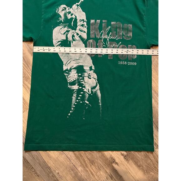 Y2K Michael Jackson T-Shirt Mens 2XL Green King Of Pop Short Sleeve Hippo - Picture 4 of 9